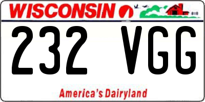 WI license plate 232VGG