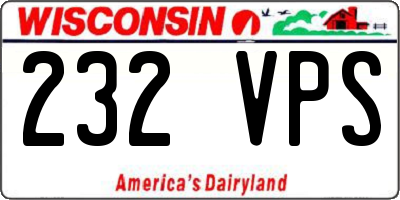 WI license plate 232VPS
