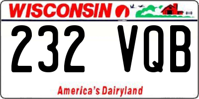 WI license plate 232VQB