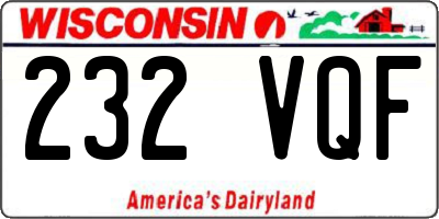 WI license plate 232VQF