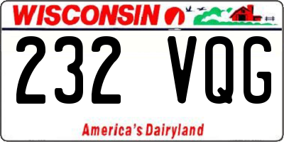 WI license plate 232VQG