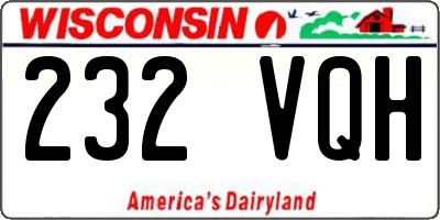 WI license plate 232VQH