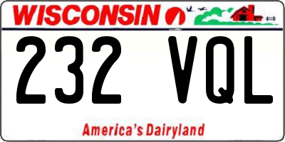 WI license plate 232VQL