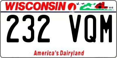 WI license plate 232VQM