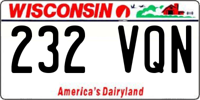 WI license plate 232VQN