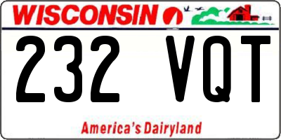 WI license plate 232VQT