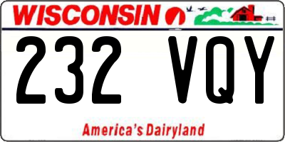 WI license plate 232VQY