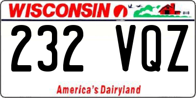 WI license plate 232VQZ