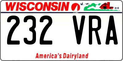 WI license plate 232VRA
