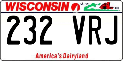 WI license plate 232VRJ