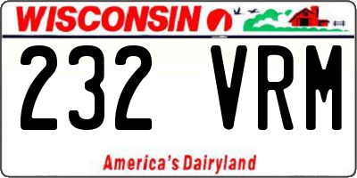 WI license plate 232VRM