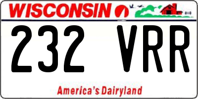 WI license plate 232VRR