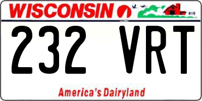 WI license plate 232VRT