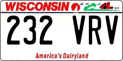 WI license plate 232VRV