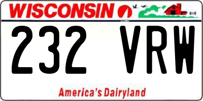 WI license plate 232VRW