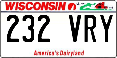 WI license plate 232VRY