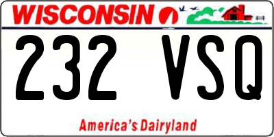 WI license plate 232VSQ