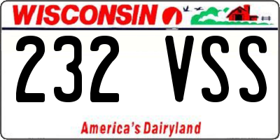 WI license plate 232VSS