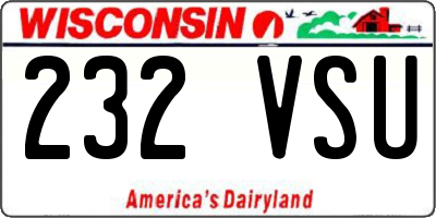 WI license plate 232VSU
