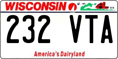 WI license plate 232VTA