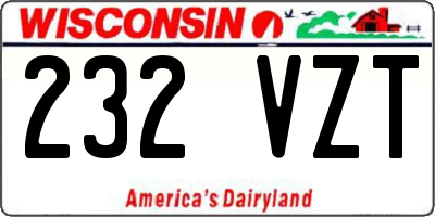 WI license plate 232VZT