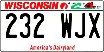 WI license plate 232WJX
