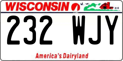 WI license plate 232WJY