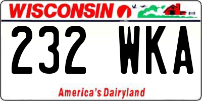 WI license plate 232WKA