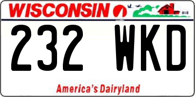WI license plate 232WKD