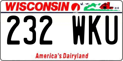 WI license plate 232WKU