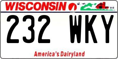 WI license plate 232WKY