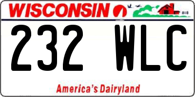 WI license plate 232WLC