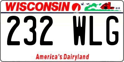 WI license plate 232WLG