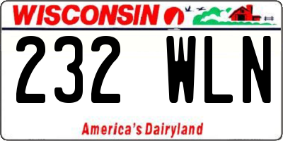 WI license plate 232WLN