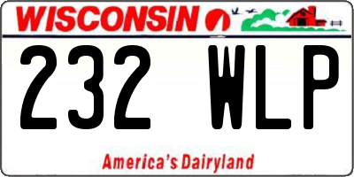 WI license plate 232WLP