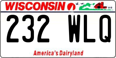 WI license plate 232WLQ