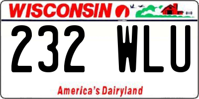 WI license plate 232WLU