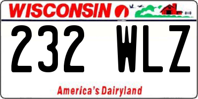 WI license plate 232WLZ