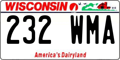 WI license plate 232WMA