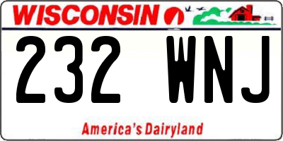 WI license plate 232WNJ