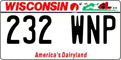 WI license plate 232WNP