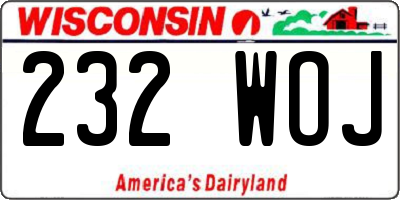 WI license plate 232WOJ