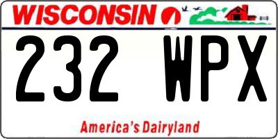 WI license plate 232WPX