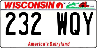 WI license plate 232WQY
