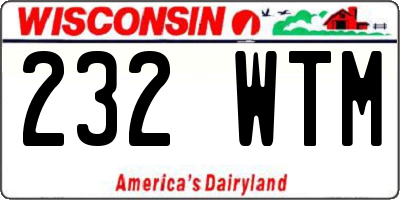 WI license plate 232WTM