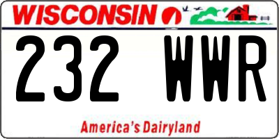 WI license plate 232WWR