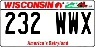 WI license plate 232WWX
