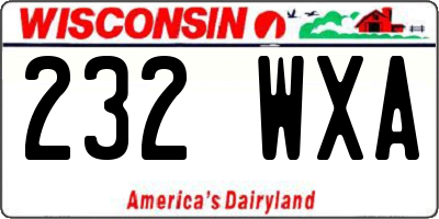 WI license plate 232WXA