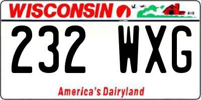 WI license plate 232WXG