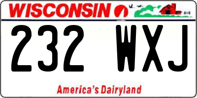 WI license plate 232WXJ